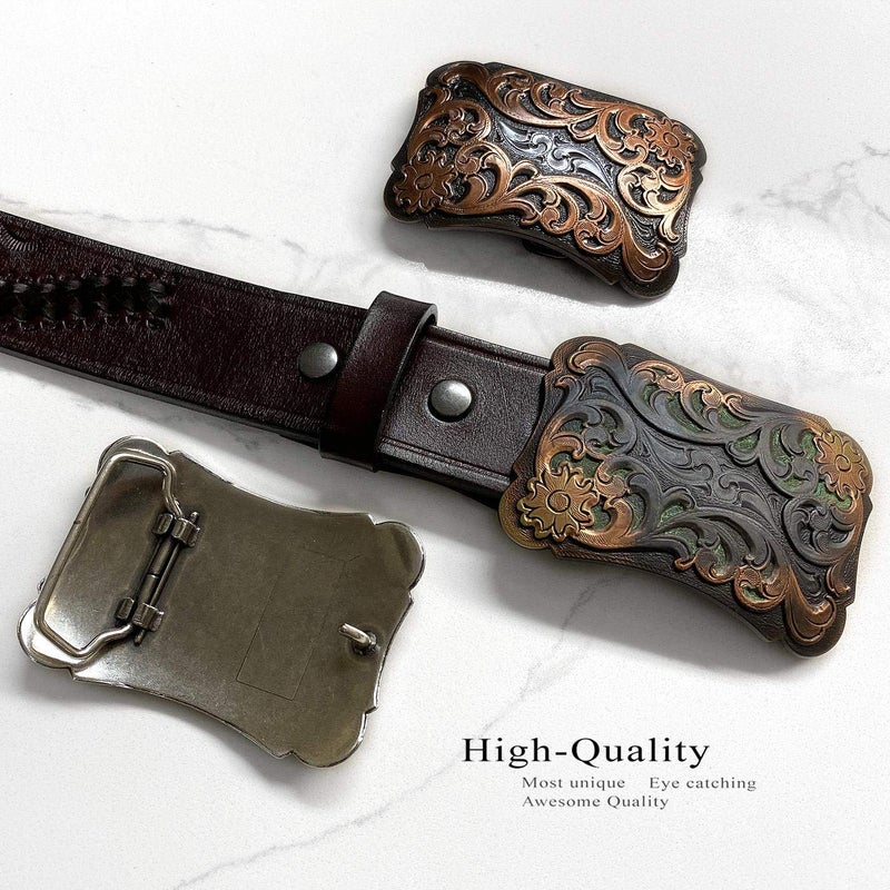 Belts.com HA0038 Western Floral Scroll Engraved Belt Buckle Fits 1-1/2"(38mm) Belt (Antique Silver) - Image 5